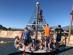 kids playing at a park