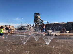 water spraying at splash pad